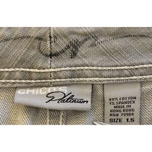 Chico's Platinum‎ Quartz Crop Jeans Women's Size 1.5 Gray Capri